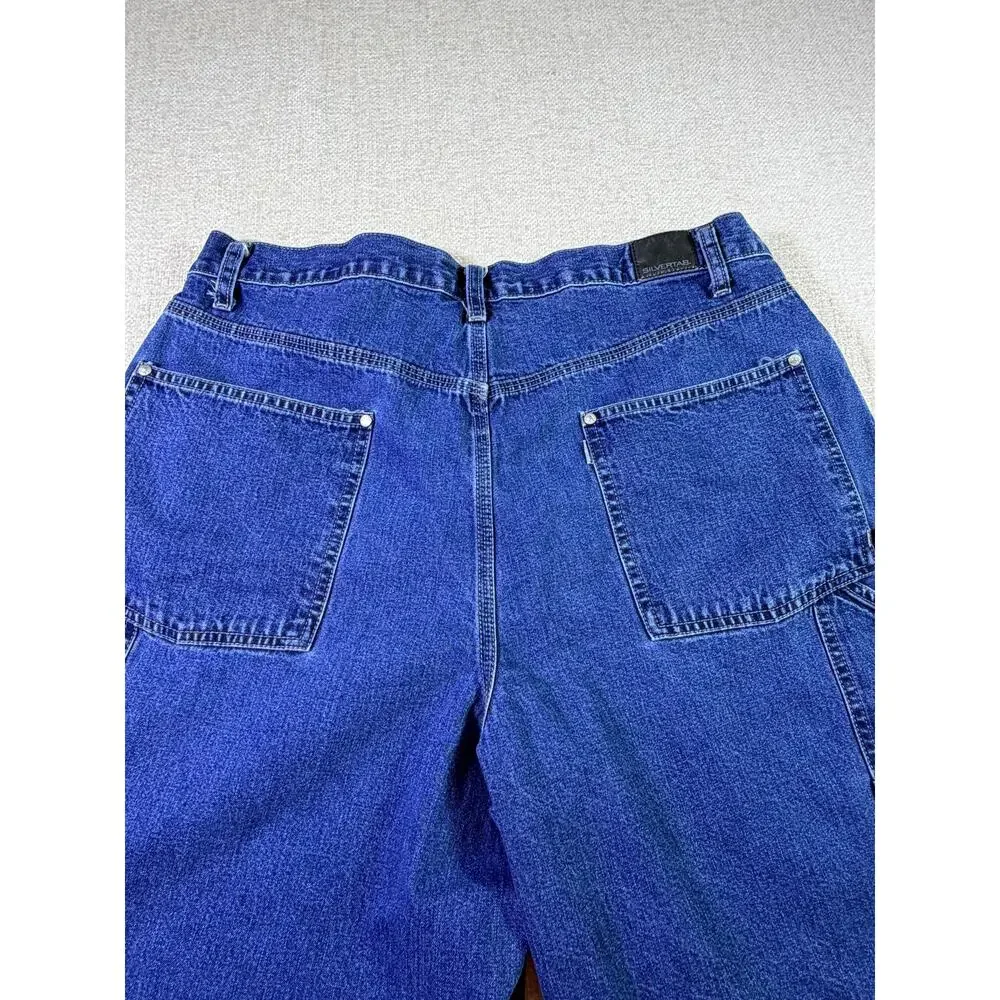 Levis Silvertab Mens 38 Blue Vintage Carpenter Denim Shorts Baggy Streetwear